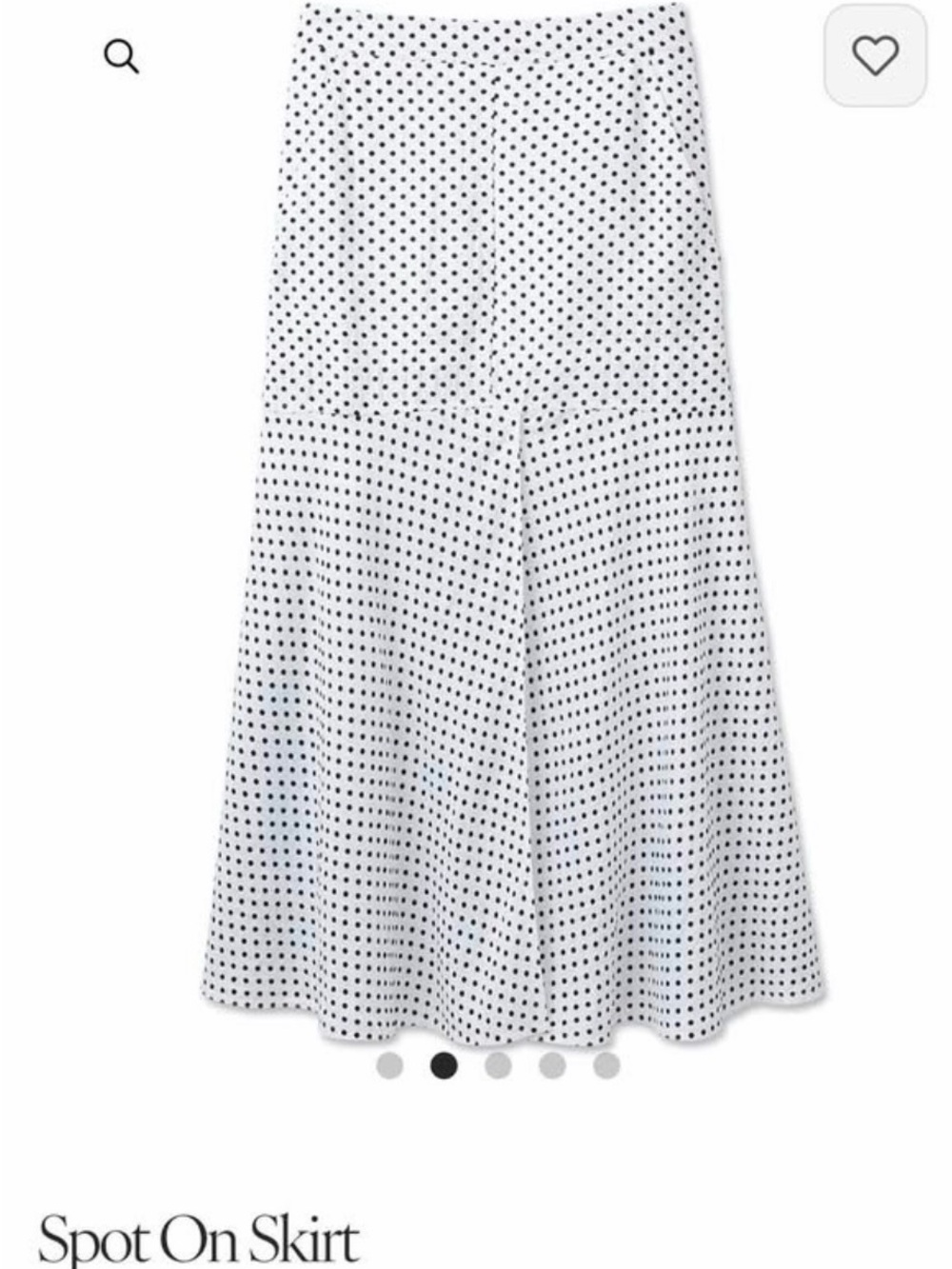 #6929 cabi Spot on Skirt. NWT. Size 8. White Maxi Skirt with Black Polka Dots